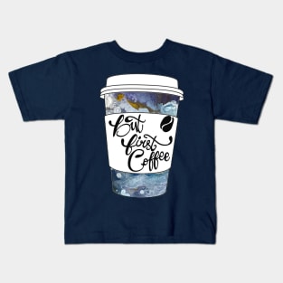 But First Coffee Galaxy Cup Kids T-Shirt